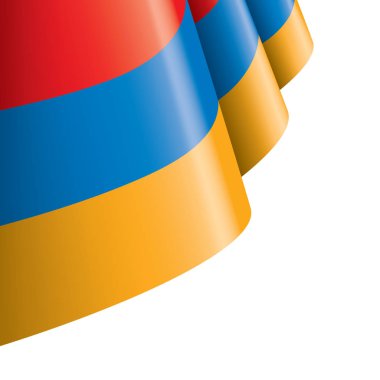 Beyaz arkaplanda Ermenistan bayrağı, vektör illüstrasyonu