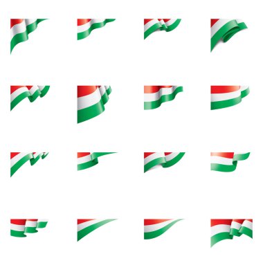 Beyaz arkaplanda Macaristan bayrağı, vektör illüstrasyonu