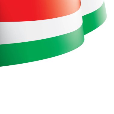 Beyaz arkaplanda Macaristan bayrağı, vektör illüstrasyonu