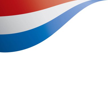 Beyaz arkaplanda Hollanda bayrağı, vektör illüstrasyonu