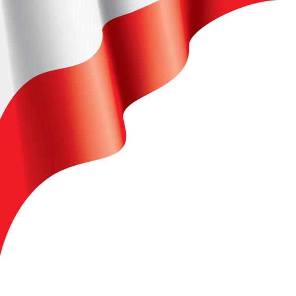 Флаг Польши Векторная Иллюстрация Белом Фоне — стоковый вектор