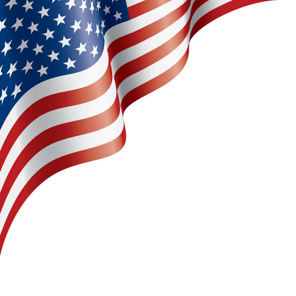Флаг США, векторная иллюстрация на белом фоне