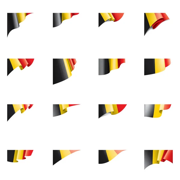 Belgio bandiera, illustrazione vettoriale su sfondo bianco — Vettoriale Stock