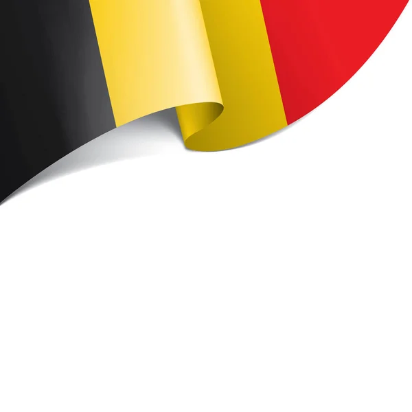 ベルギーの国旗白い背景のベクトルイラスト — ストックベクタ