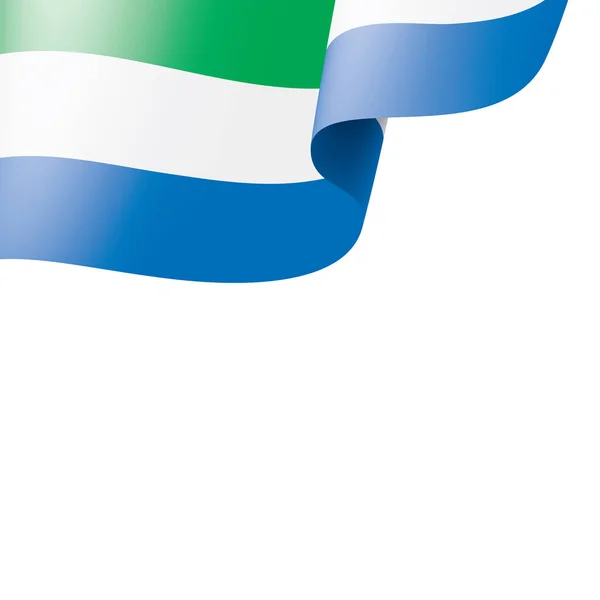 Bandiera Sierra Leone, illustrazione vettoriale su sfondo bianco. — Vettoriale Stock