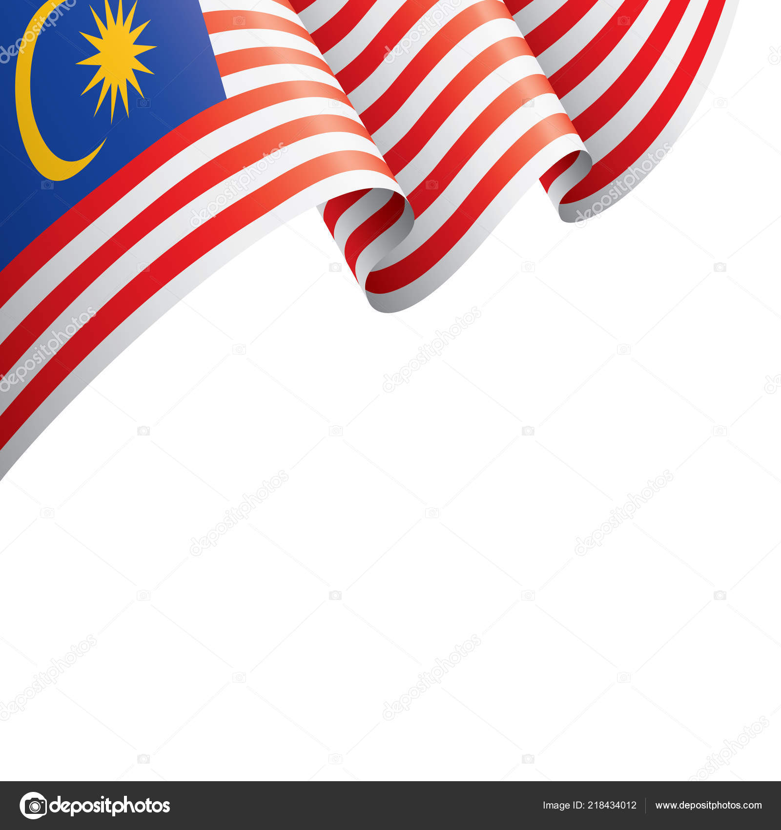 Malaysia flag, vector illustration on a white background. Stock Vector