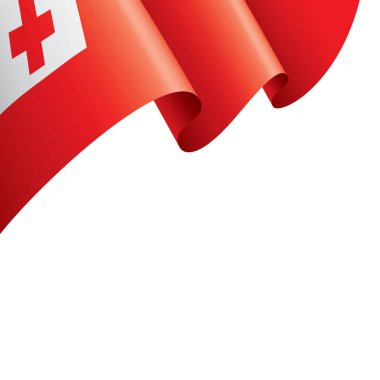 Tonga bayrağı, beyaz arkaplanda vektör illüstrasyonu.