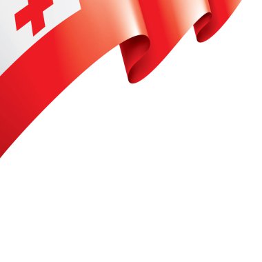 Tonga bayrağı, beyaz arkaplanda vektör illüstrasyonu.