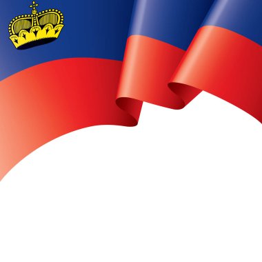 Lihtenştayn bayrağı, beyaz arkaplanda vektör illüstrasyonu.