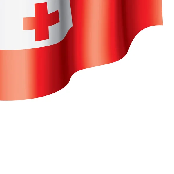 Bandeira Tonga, ilustração vetorial sobre um fundo branco. — Vetor de Stock