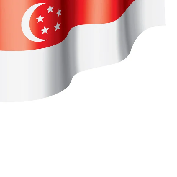 Bandeira de Singapura, ilustração vetorial sobre um fundo branco. — Vetor de Stock