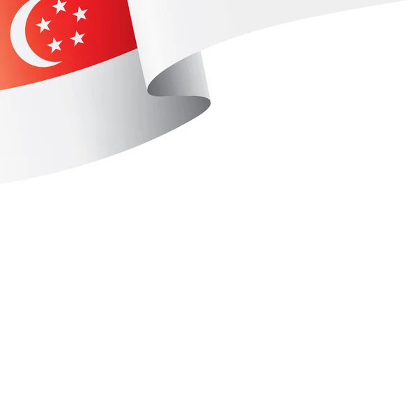 Bandera de Singapur, ilustración vectorial sobre fondo blanco. — Vector de stock