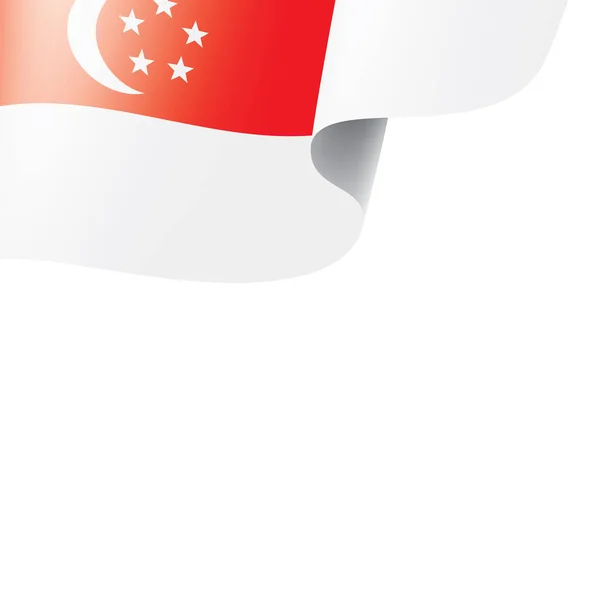 Singapore flagga, vektor illustration på en vit bakgrund. — Stock vektor