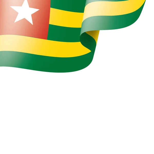 Togo vlag, vector illustratie op een witte achtergrond. — Stockvector