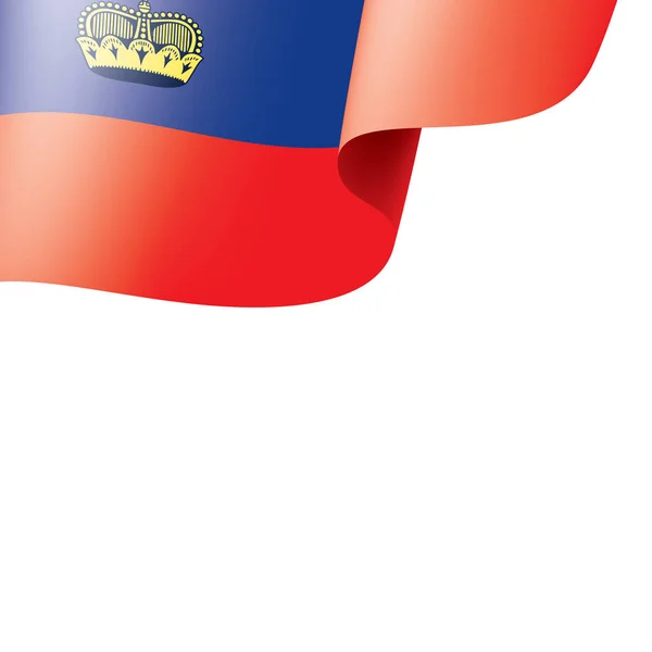 Σημαία Λιχτενστάιν, διανυσματική απεικόνιση σε λευκό φόντο. — Διανυσματικό Αρχείο