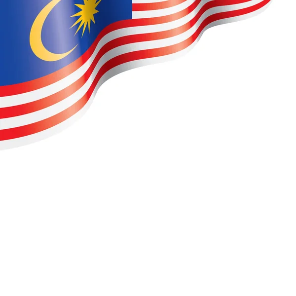 Malaysische Flagge, Vektorabbildung auf weißem Hintergrund. — Stockvektor