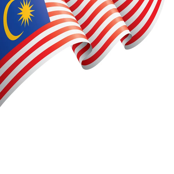 Bandeira da Malásia, ilustração vetorial sobre um fundo branco . — Vetor de Stock
