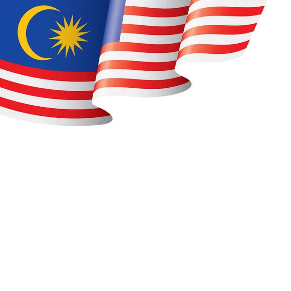 Malaysias flagg, vektorillustrasjon på hvit bakgrunn . – stockvektor