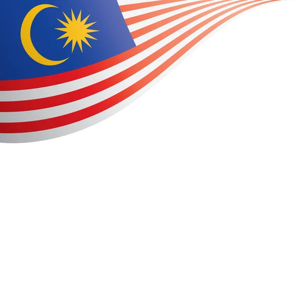 Malaysische Flagge, Vektorabbildung auf weißem Hintergrund. — Stockvektor