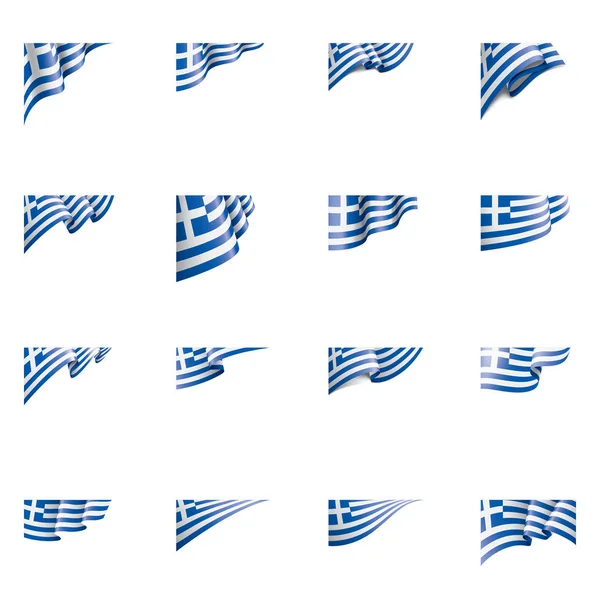 Drapeau Grèce, illustration vectorielle sur fond blanc . — Image vectorielle