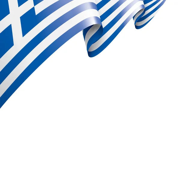 Yunanistan bayrağı, beyaz bir arka plan üzerinde vektör çizim. — Stok Vektör
