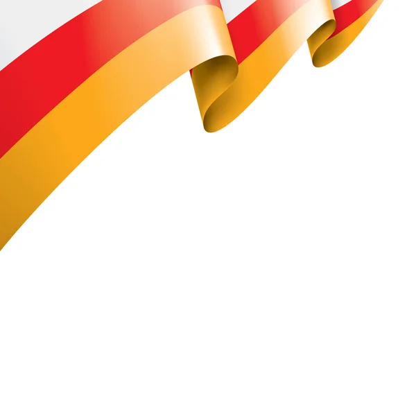 Bandeira da Ossétia do Sul, ilustração vetorial sobre um fundo branco. — Vetor de Stock