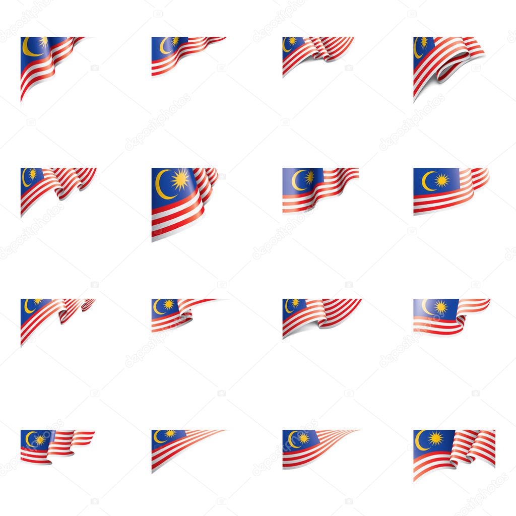 Malaysia flag, vector illustration on a white background.