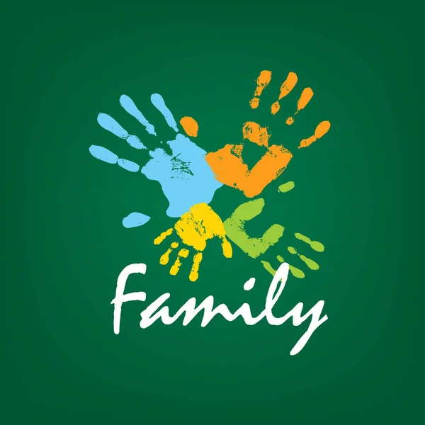 Eller şeklinde aile ikonu. Vektör illüstrasyonu — Stok Vektör
