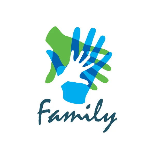 Οικογενειακή εικόνα με τη μορφή χεριών. Εικονογράφηση διανύσματος — Διανυσματικό Αρχείο