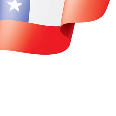 Beyaz arkaplanda Şili bayrağı, vektör illüstrasyonu.