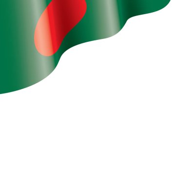 Bangladeş bayrağı, beyaz arkaplanda vektör illüstrasyonu