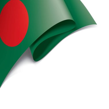 Bangladeş bayrağı, beyaz arkaplanda vektör illüstrasyonu