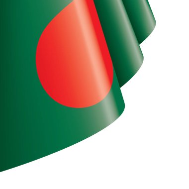Bangladeş bayrağı, beyaz arkaplanda vektör illüstrasyonu