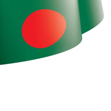 Bangladeş bayrağı, beyaz arkaplanda vektör illüstrasyonu