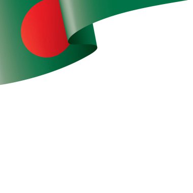 Bangladeş bayrağı, beyaz arkaplanda vektör illüstrasyonu