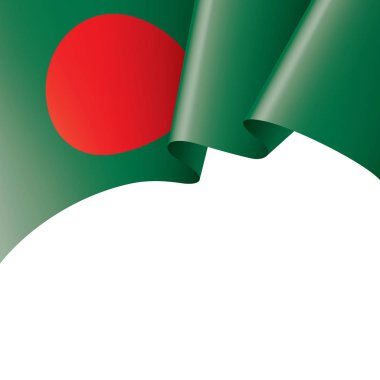 Bangladeş bayrağı, beyaz arkaplanda vektör illüstrasyonu