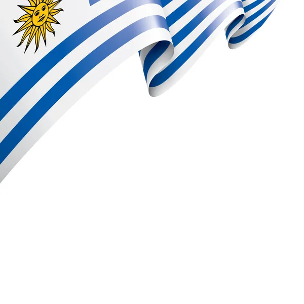 Bendera Uruguay, ilustrasi vektor pada latar belakang putih. - Stok Vektor