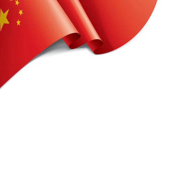 Σημαία Κίνας, διανυσματική απεικόνιση σε λευκό φόντο. — Διανυσματικό Αρχείο