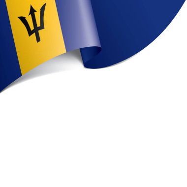 Beyaz arkaplanda Barbados bayrağı, vektör illüstrasyonu.