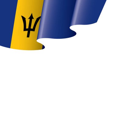 Beyaz arkaplanda Barbados bayrağı, vektör illüstrasyonu.