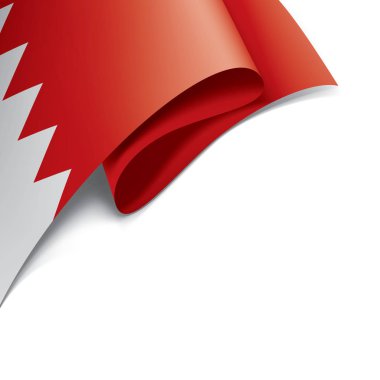 Bahreyn bayrağı, beyaz arkaplanda vektör illüstrasyonu