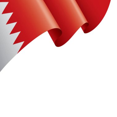 Bahreyn bayrağı, beyaz arkaplanda vektör illüstrasyonu