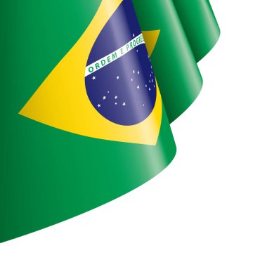 Brezilya bayrağı, beyaz bir arka plan üzerinde vektör çizim