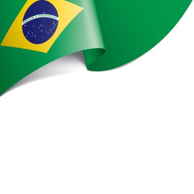 Brezilya bayrağı, beyaz bir arka plan üzerinde vektör çizim