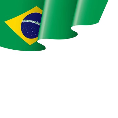 Brezilya bayrağı, beyaz bir arka plan üzerinde vektör çizim