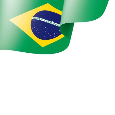 Brezilya bayrağı, beyaz bir arka plan üzerinde vektör çizim