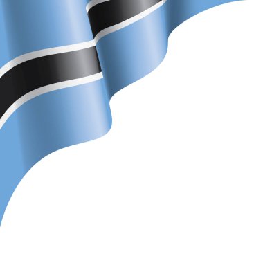Botswana bayrağı, beyaz arkaplanda vektör çizimi