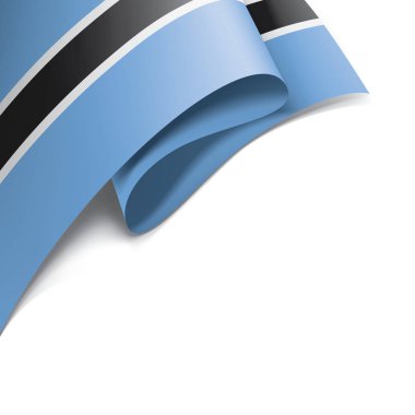 Botswana bayrağı, beyaz arkaplanda vektör çizimi