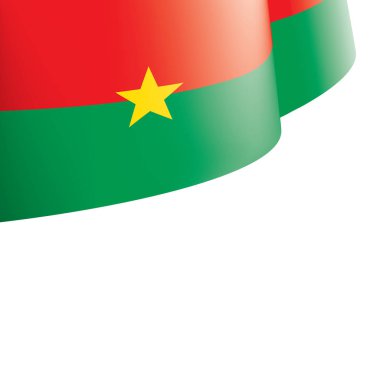 Burkina Faso bayrağı, beyaz arkaplanda vektör illüstrasyonu