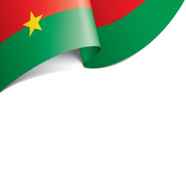 Burkina Faso bayrağı, beyaz arkaplanda vektör illüstrasyonu